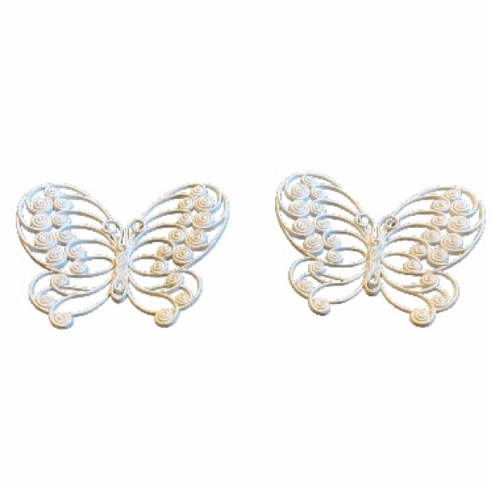 BURWOOD Vintage 1970s  Set of 2 Butterflies Wall Decor 10.5 X 12.5 inches